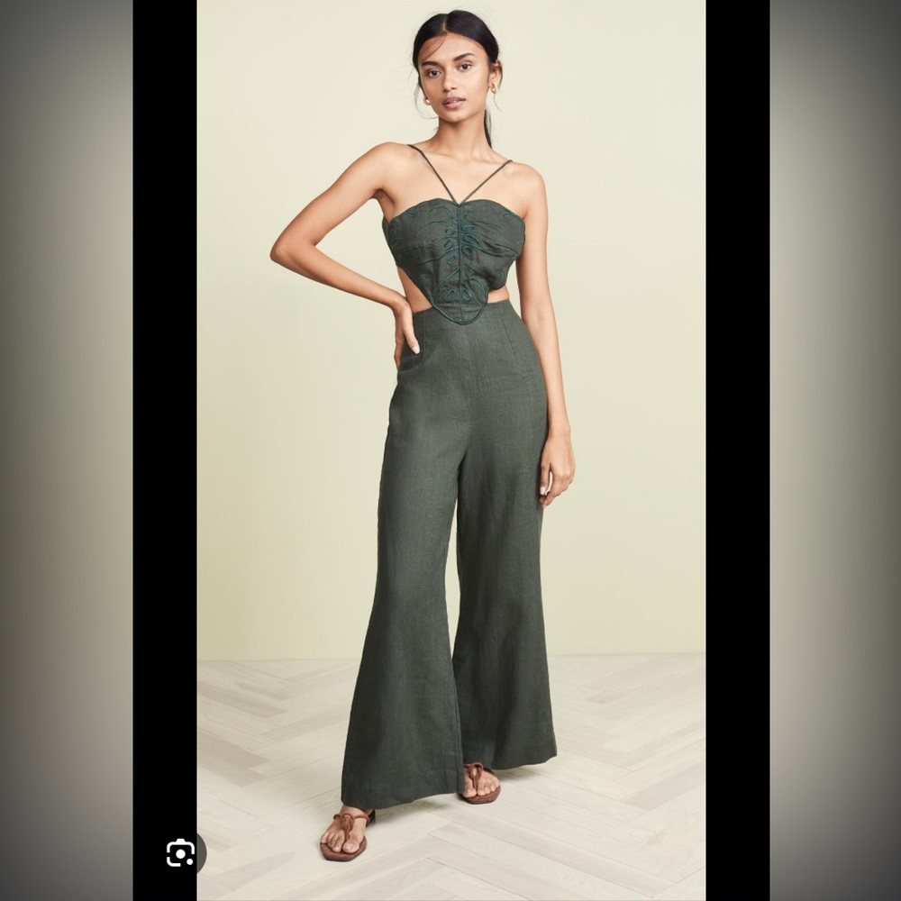 FARM Rio Women's Green Monstera Jumpsuit